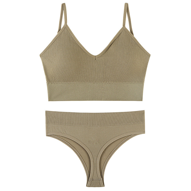Women's French Suit Wireless Push Up Thin Lingerie Sets