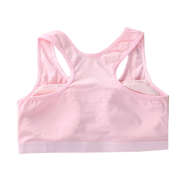 Children's Cotton Solid Color Bandeau Sling Wireless Vest Lingerie Sets