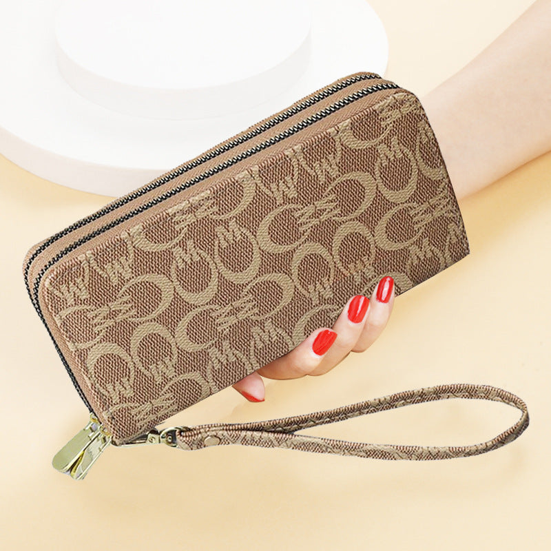 Women's Large Capacity Double Zipper Mobile Mother Ladies Wallet