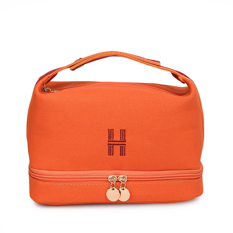 Capacity Portable Storage Double Layer Lunch Makeup Bag