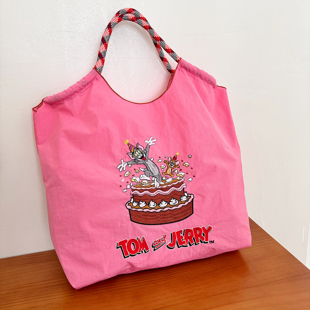 Authorized Embroidered Shopping Female Cartoon Fashion Portable Shoulder Bags