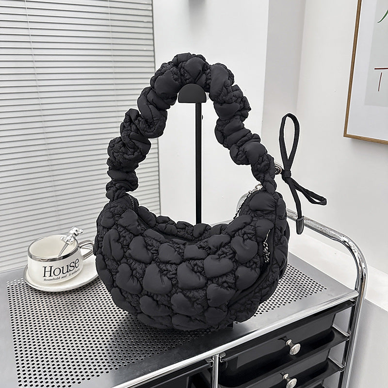 Cloud Female Pleated Dumpling Personality Drawstring Women's Shoulder Bag