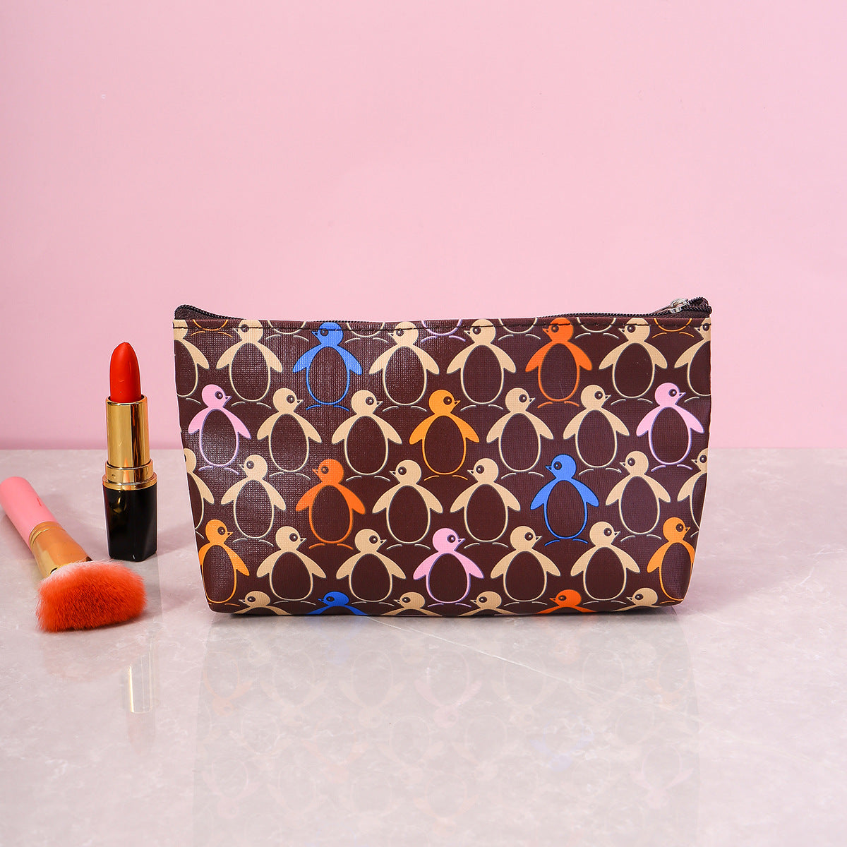Women's Korean Leisure Letter Jacquard Horizontal Hand-held Cosmetic Bags