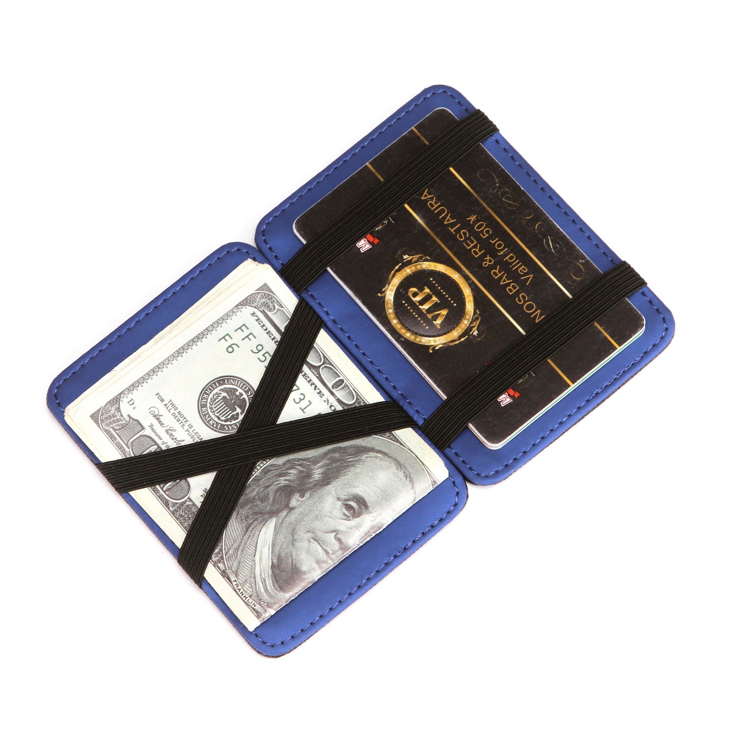Men's Vertical Leather Magic Creative Large Bill Card Holder