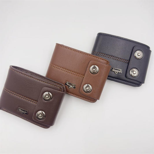Men's Short Multiple Slots Pairs Magnetic Snap Men's Wallets