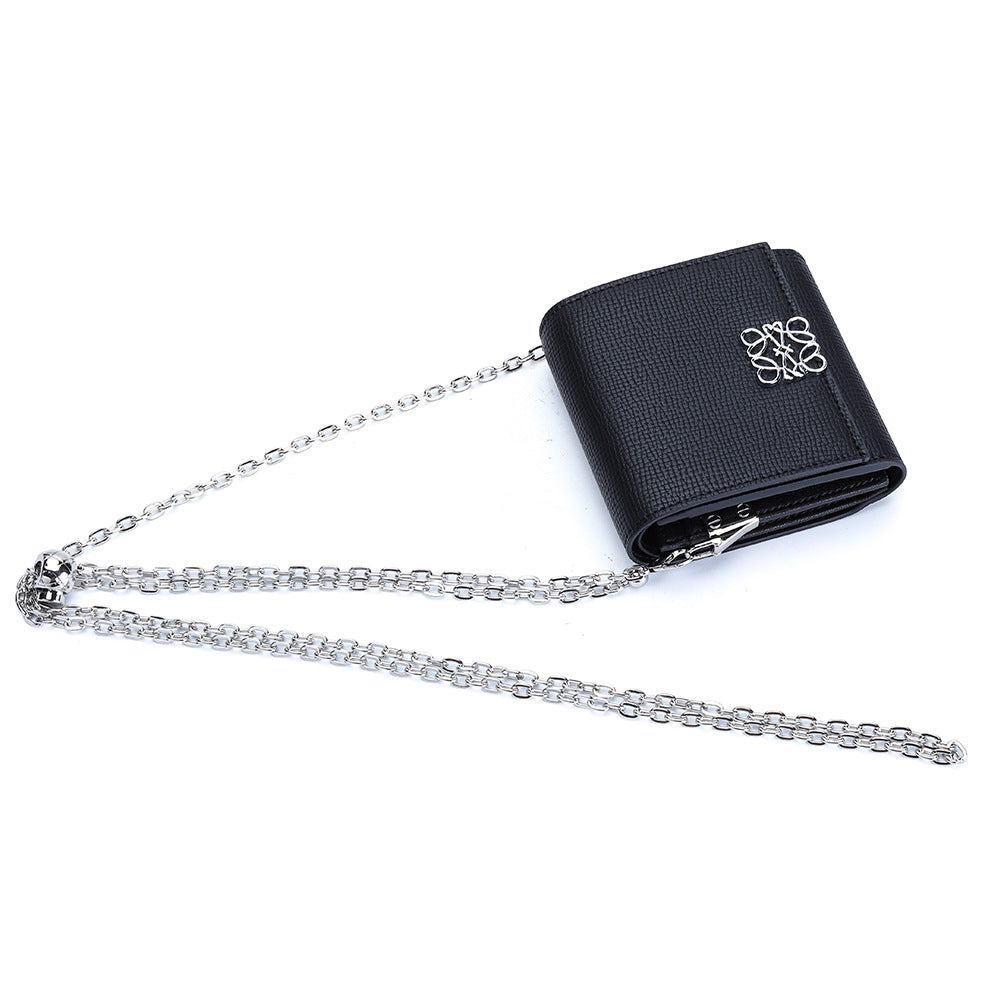 Women's Leather Chain Fashion Cattlehide Palm Print Ladies Wallet