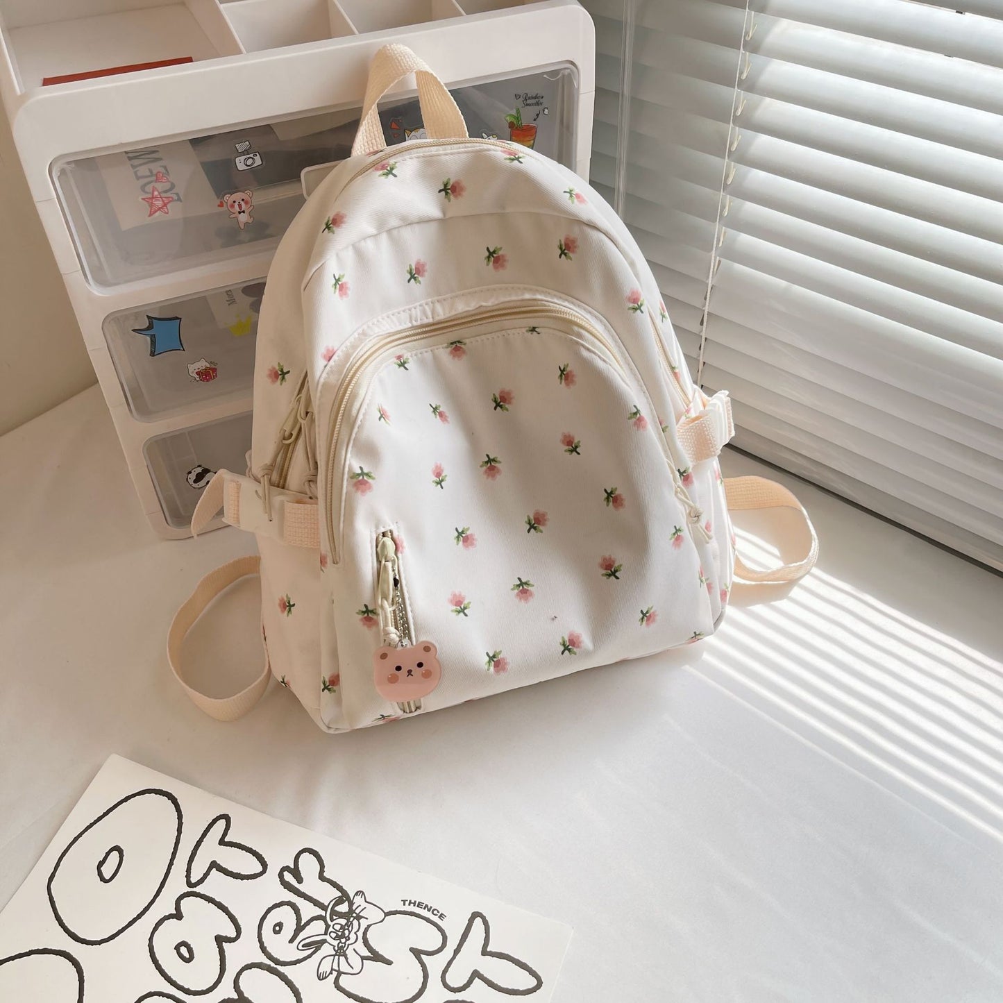 Mini Niche Korean Style Primary Printed Backpacks