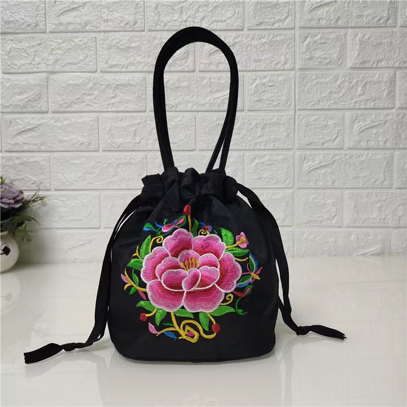 Women's Ethnic Style Embroidered Canvas Mobile Change Handbags
