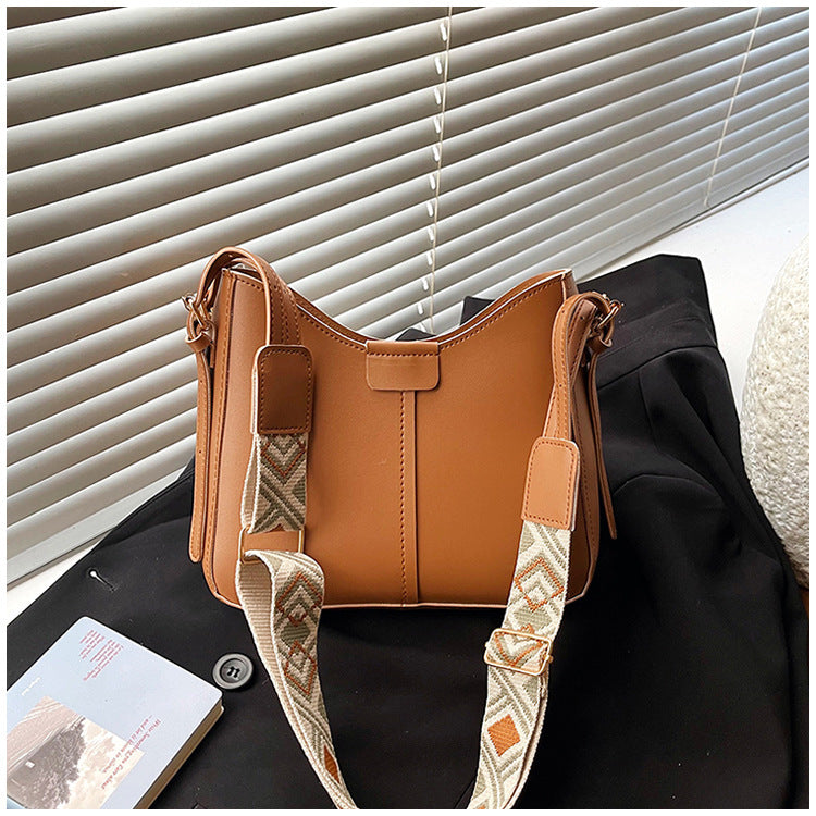 Women's Korean Style Affordable Luxury Fashion Retro Simple Solid Color Women's Shoulder Bag