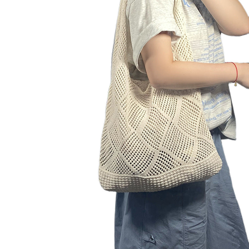Women's Hollow Knitted Vacation Weaving Large Capacity Seaside Women's Shoulder Bag