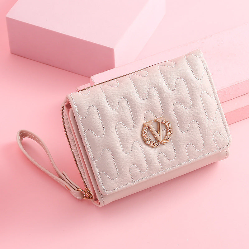 Women's Graceful Comfortable Short Embroidered High-grade Card Holder