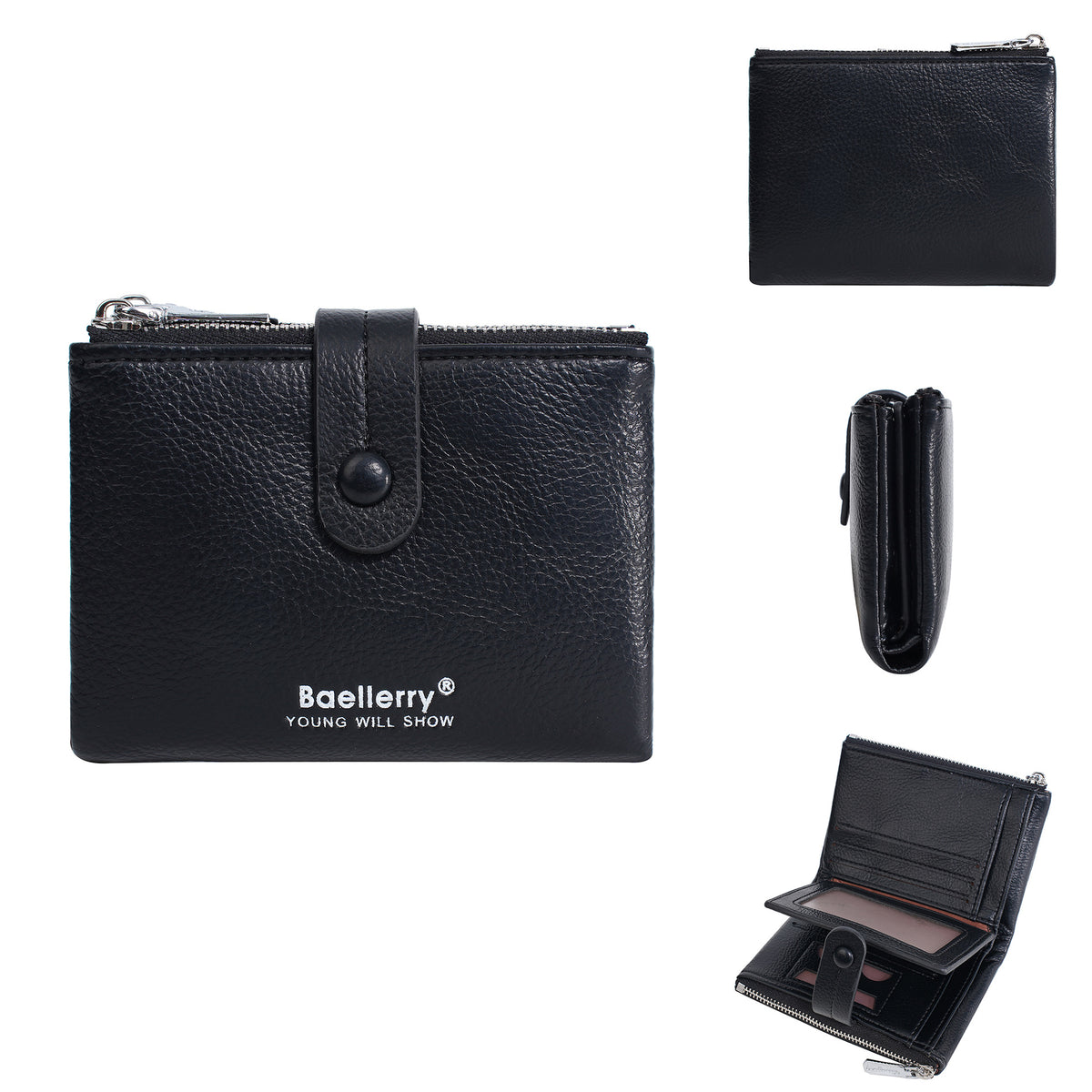 Women's Zipper Multiple Slots Large Capacity Short Ladies Wallet