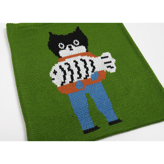 Women's Woolen Yarn Jacquard Cartoon Knitted Cute Shoulder Bags