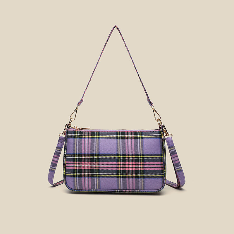 Women's Handmade Retro Red Plaid French Stick Handbags
