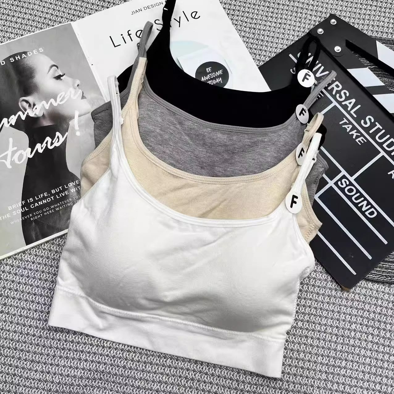 Seamless Beauty Back Underwear Female Cross Spaghetti Straps Chest Bras
