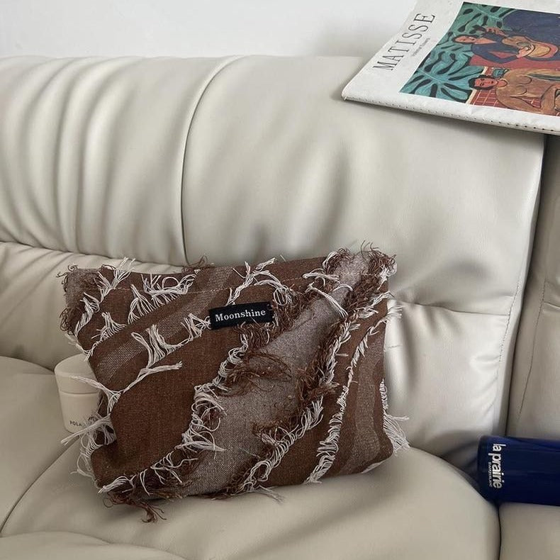 High Sense Denim Tassel Large Capacity Storage Handbags