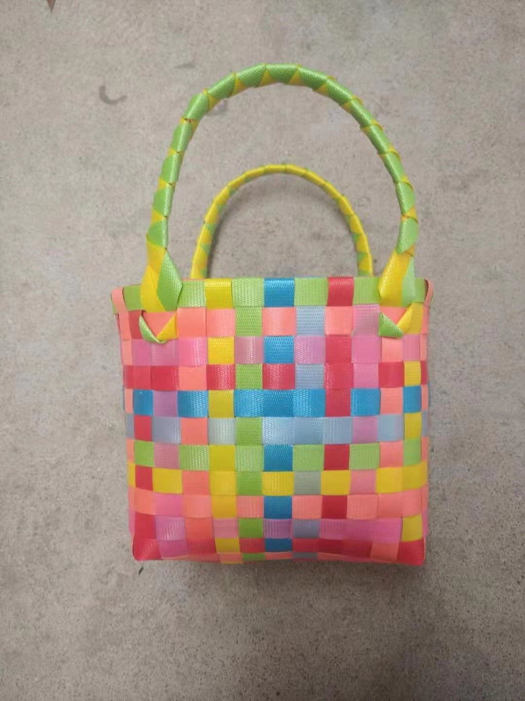 Women's & Children's Hand-woven Colorful Plastic Commuter Woven High-grade Bags