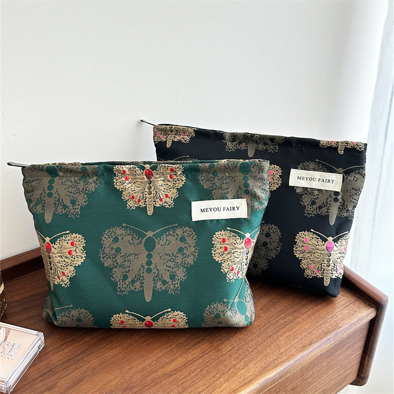 Chinese Butterfly Vintage Storage Fabric Large Capacity Home Good-looking Makeup Bag