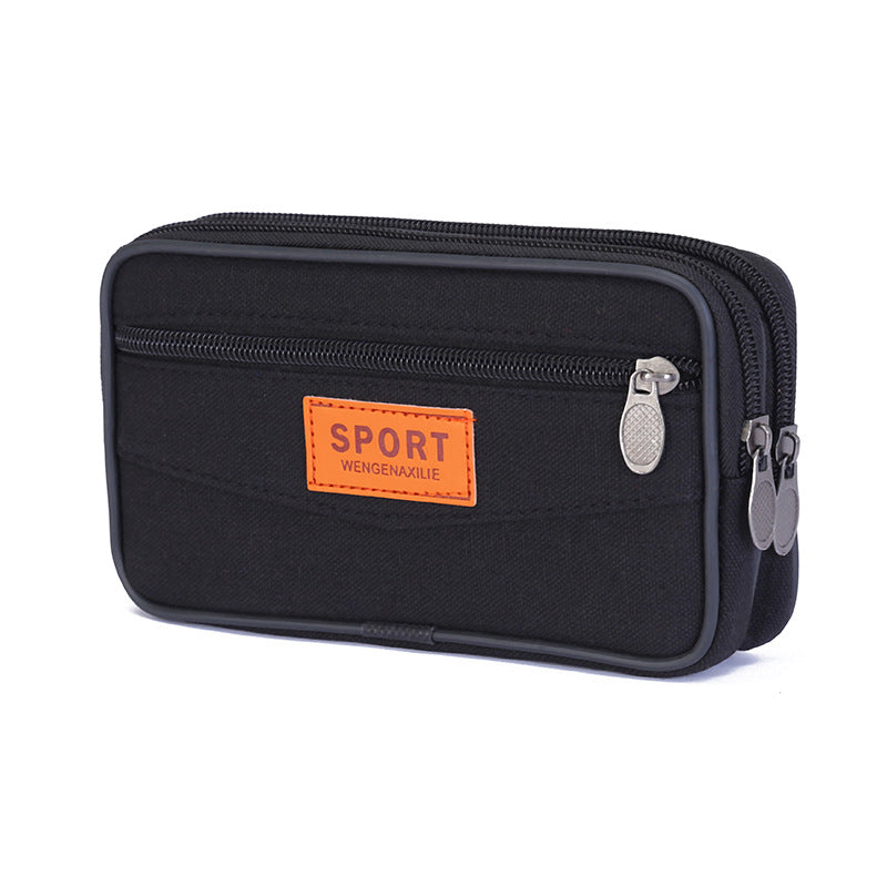 Women's & Men's & Canvas Zipper Running Cell Construction Men's Waist Packs