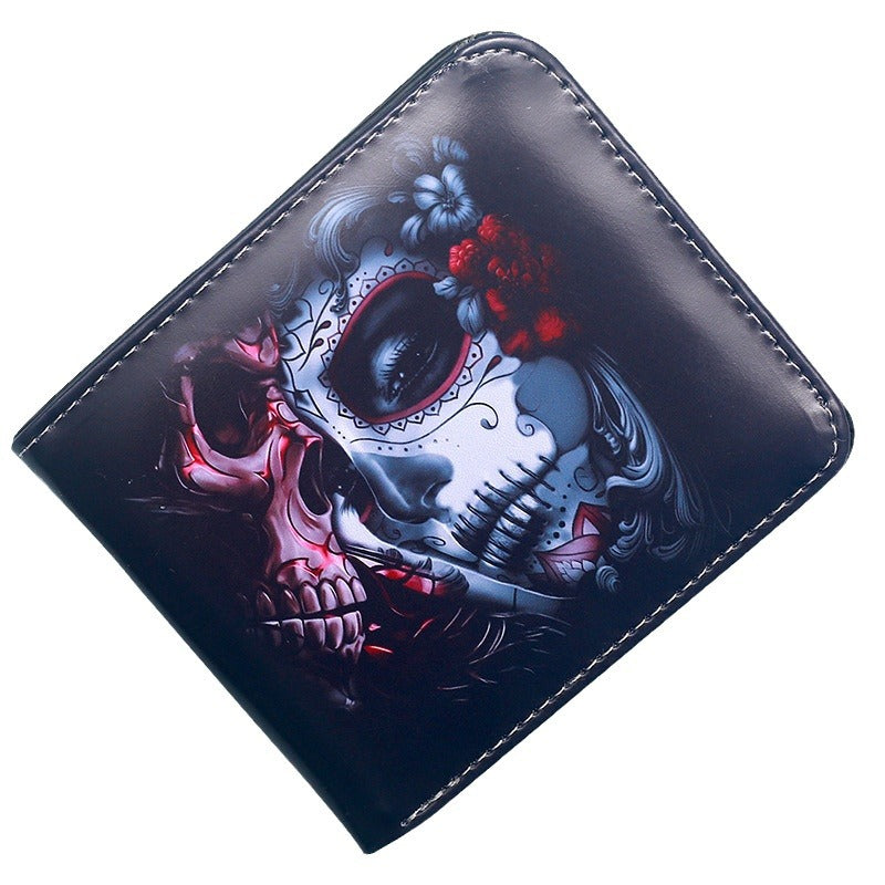 Skull Short Zipper Cartoon Anime To Ladies Wallet