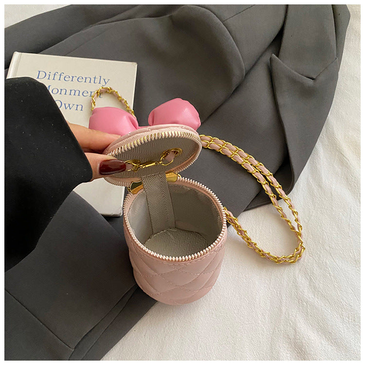 Women's Korean Style Cute Bow Niche Rhombus Women's Shoulder Bag