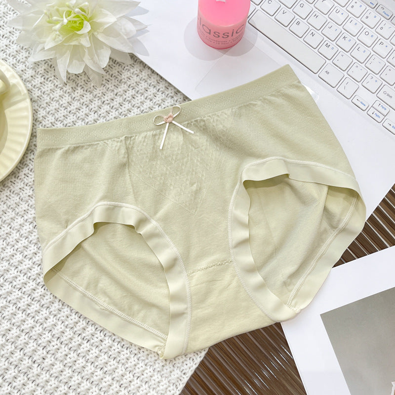 Women's Ice Silk Thin Underwear Nude Feel Breathable Bow Antibacterial Panties