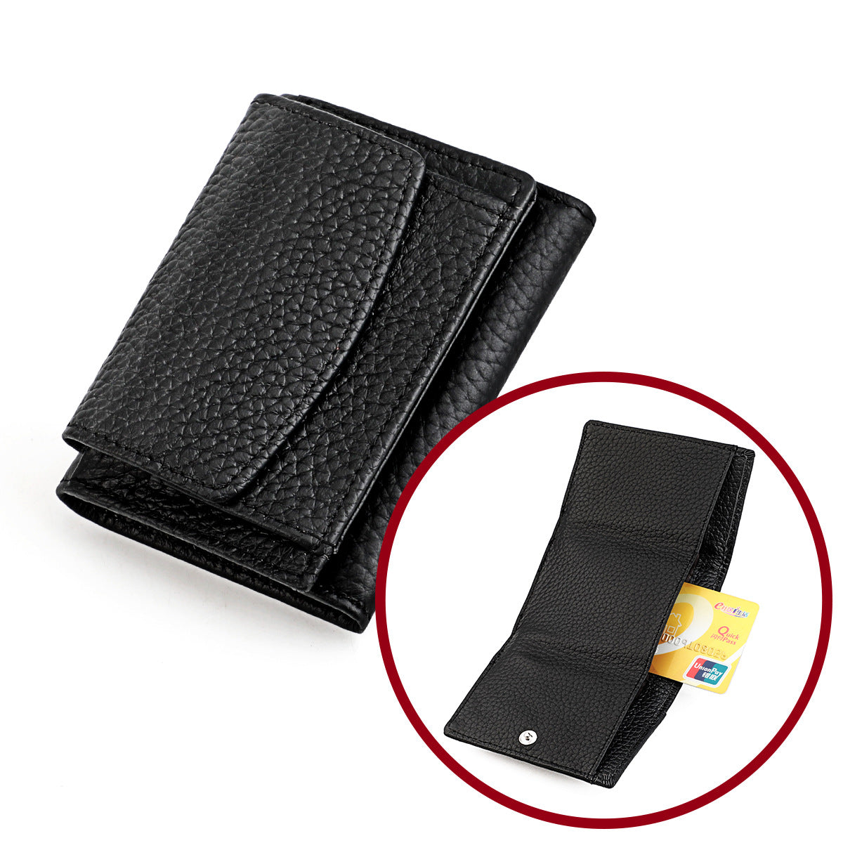 Elegant Women's Genuine Leather Loose Short Coin Purses