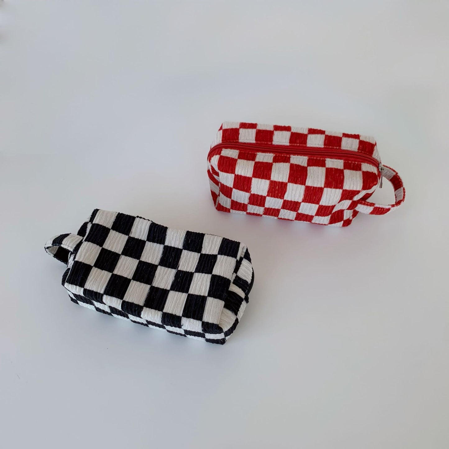 Chessboard Grid Large Capacity Portable Storage Cosmetic Bags