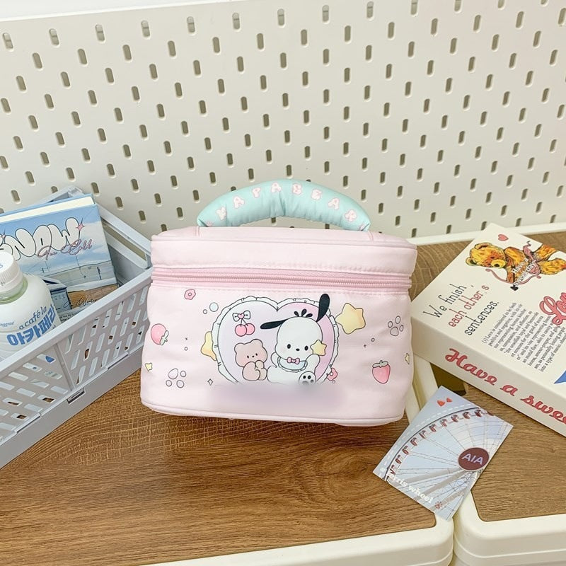 Women's Convenient Style Simple Fashion Portable Cartoon Bear Printed Cosmetic Bags