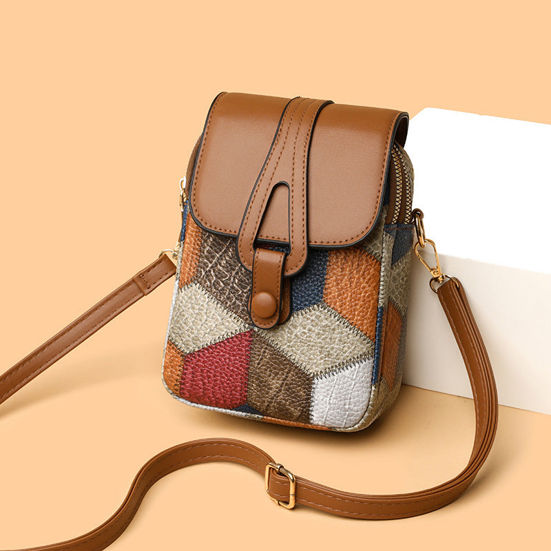 Women's Mobile Zipper Versatile Fashion Vertical Soft Leather Phone Bags