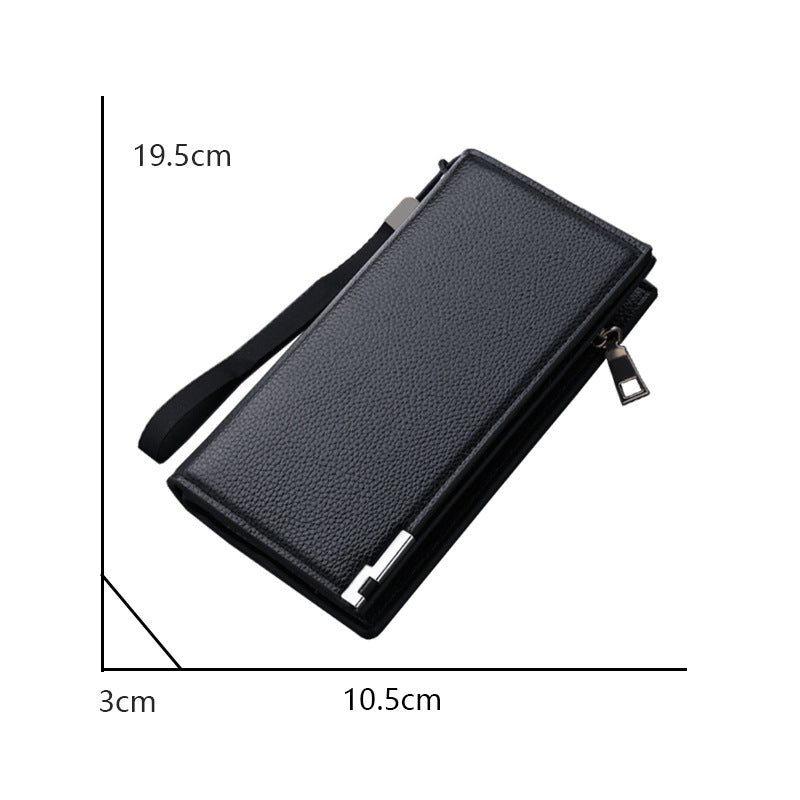 Men's Zipper Fashion Mobile Large Capacity Long Business Simple Handbags