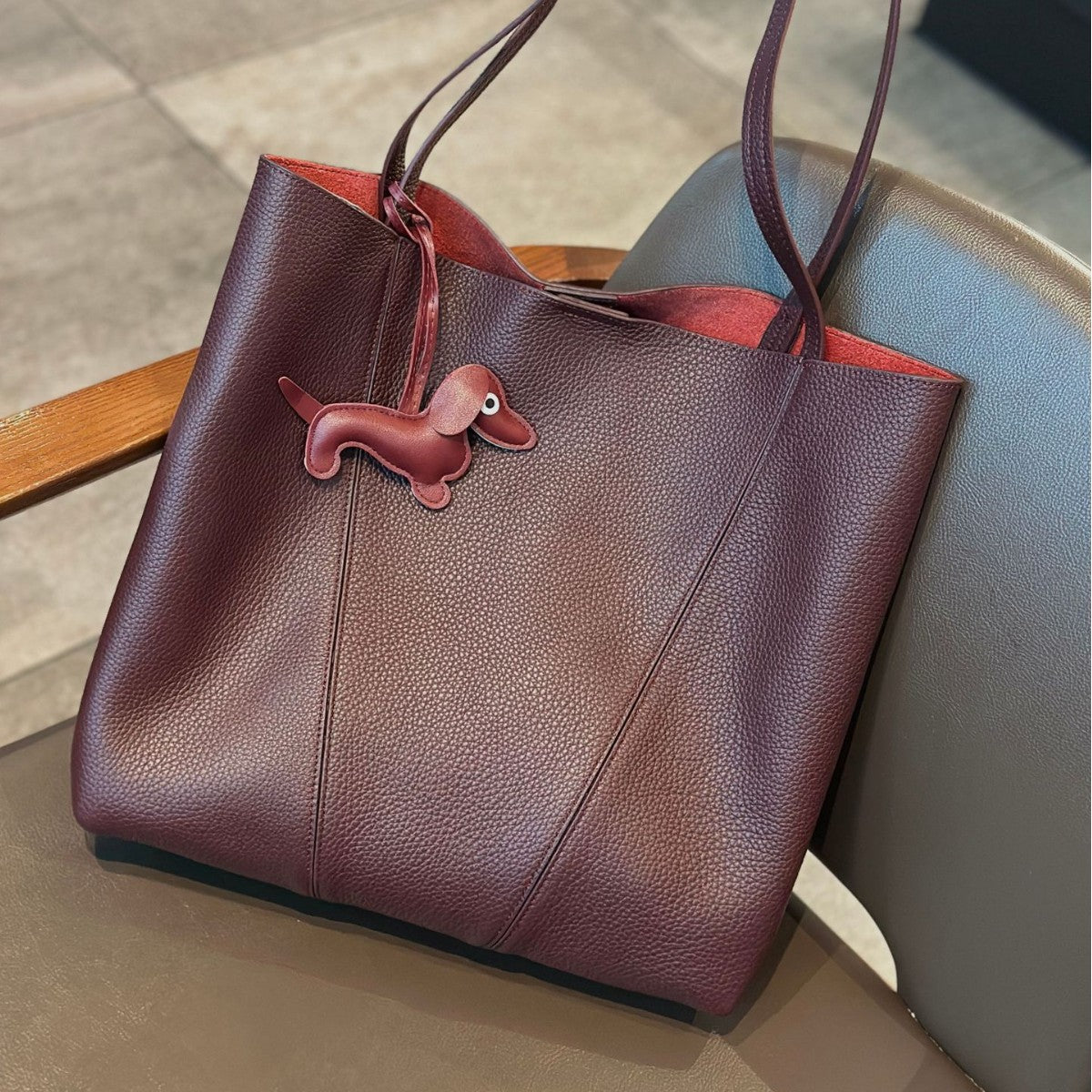 Women's First Layer Cowhide Portable Shopping Large Capacity Mother Women's Shoulder Bag