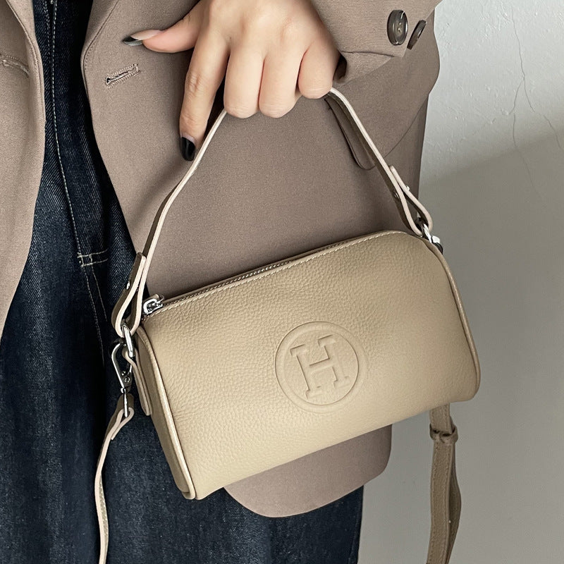 Women's Genuine Leather Fashion Pillow First Layer Women's Shoulder Bag