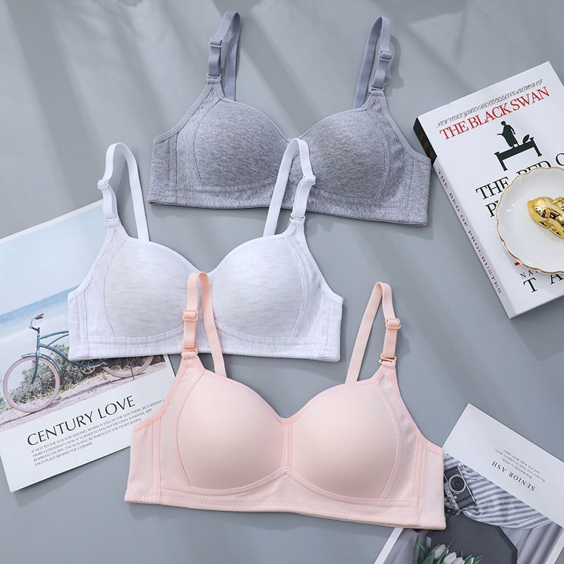 School Underwear Female Pure Color Cotton Everyday Bras