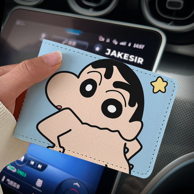 Crayon Cartoon Driving License Protective Cover Card Holder