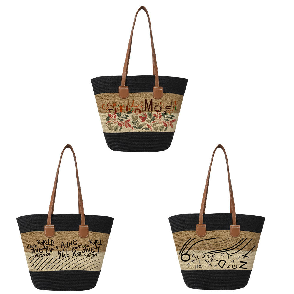 Style Large Capacity Straw Seaside Vacation Bags