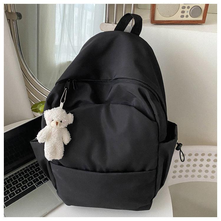 Men's Capacity Solid Color Trendy Korean Wild Female Backpacks