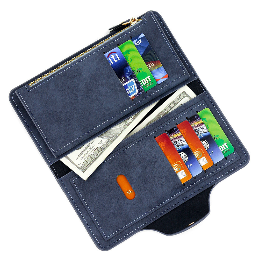 Men's Multifunctional Long Stitching Style Clutch Magnetic Snap Men's Wallets