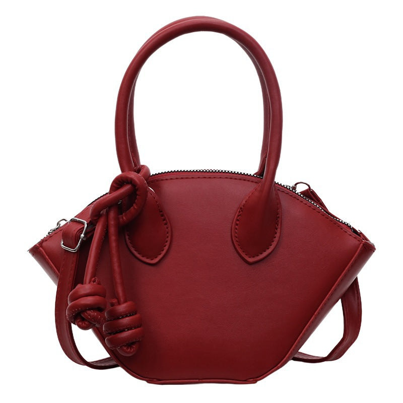 Women's Solid Color Fashion Textured Fresh Western Style Summer Portable Women's Shoulder Bag