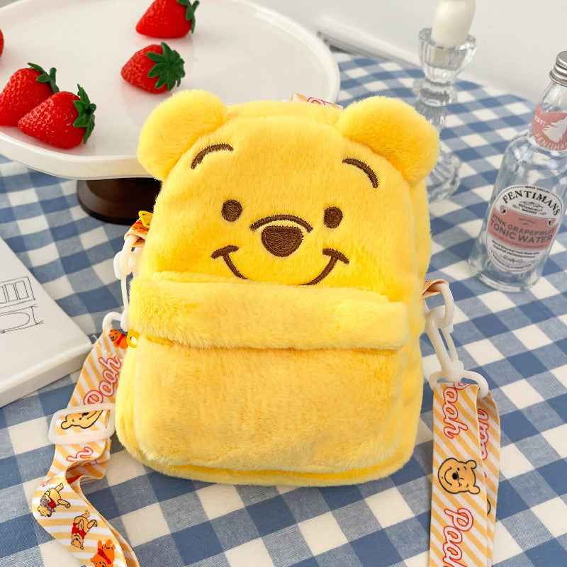 Cute Plush Ling Strawberry Bear Donald Crossbody Bags