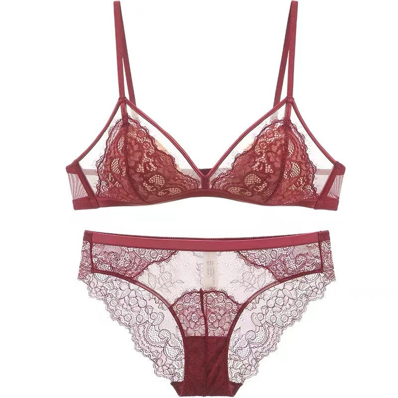 Women's Pure Desire Red Sexy Lace Strict Selection French Underwear Lingerie Sets