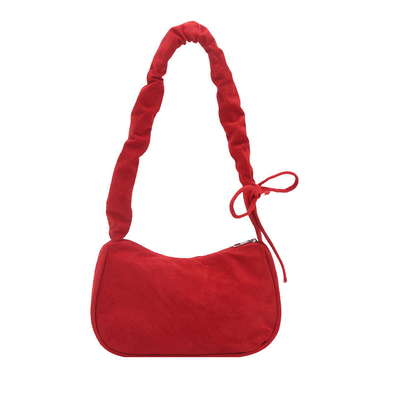 Women's Color Simple Suede Elegant Underarm Crescent Women's Shoulder Bag