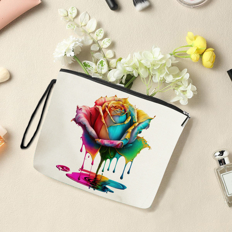 Women's Lip Rose Fashion Wash Multifunctional Portable Cosmetic Bags
