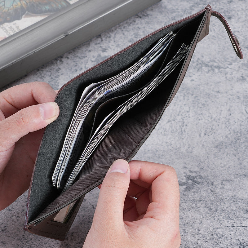 Men's Short Button Multiple Slots Leisure Horizontal Men's Wallet