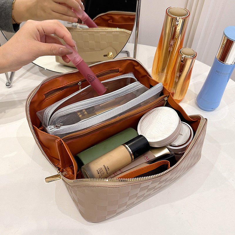 Triangle Mesh Portable Clear Eyebrow Pencil Brush Mini Makeup Bag