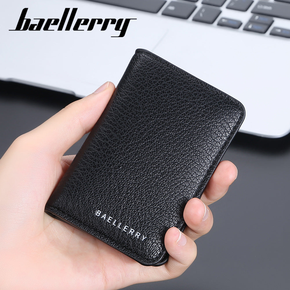 Men's Lychee Pattern Multiple Slots Simple Thin Men's Wallets