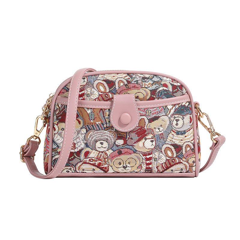 Versatile Source Summer Canvas Semicircle Fashion Women's Messenger Bag