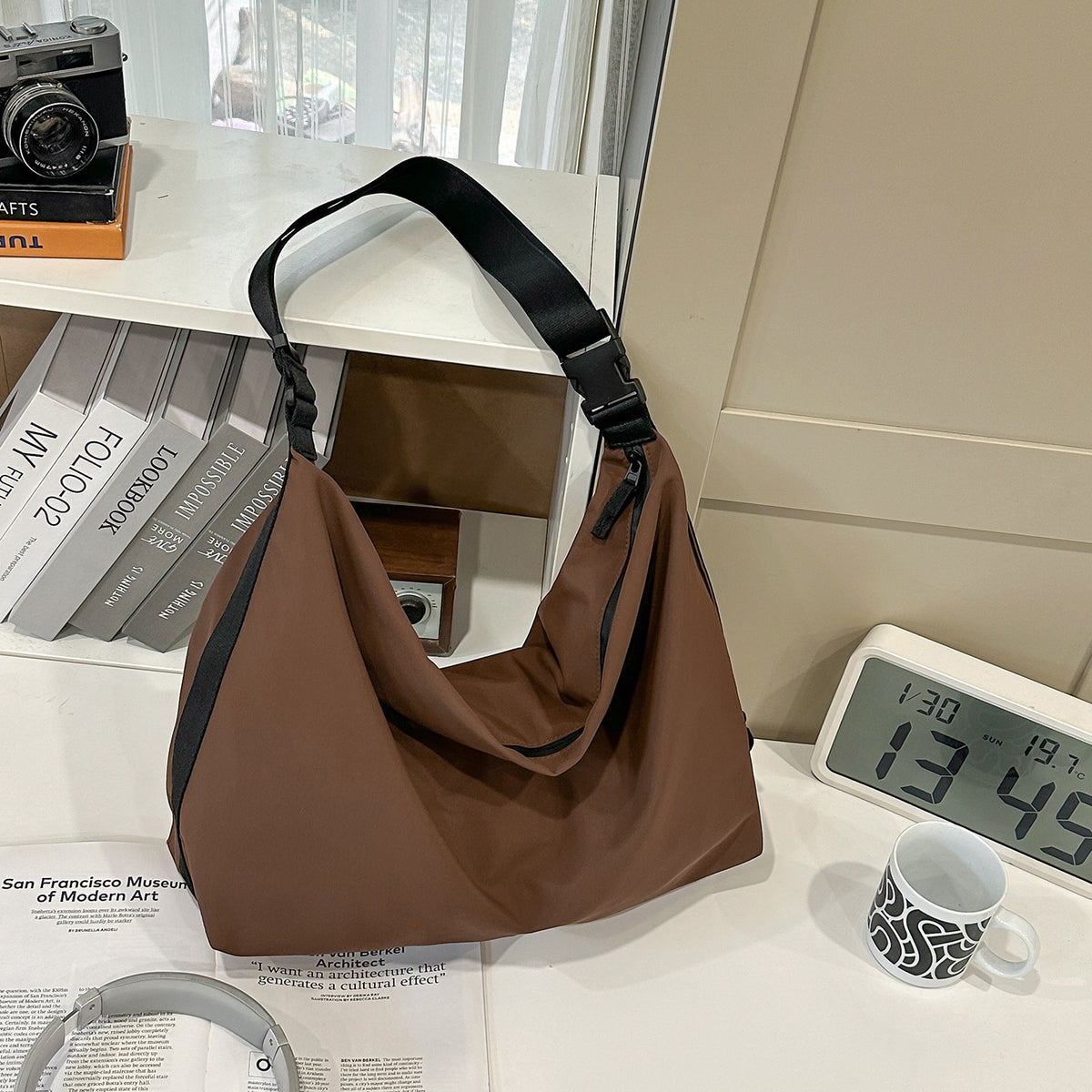 Women's & Men's Working Style Oxford Cloth Leisure Large Women's Messenger Bag