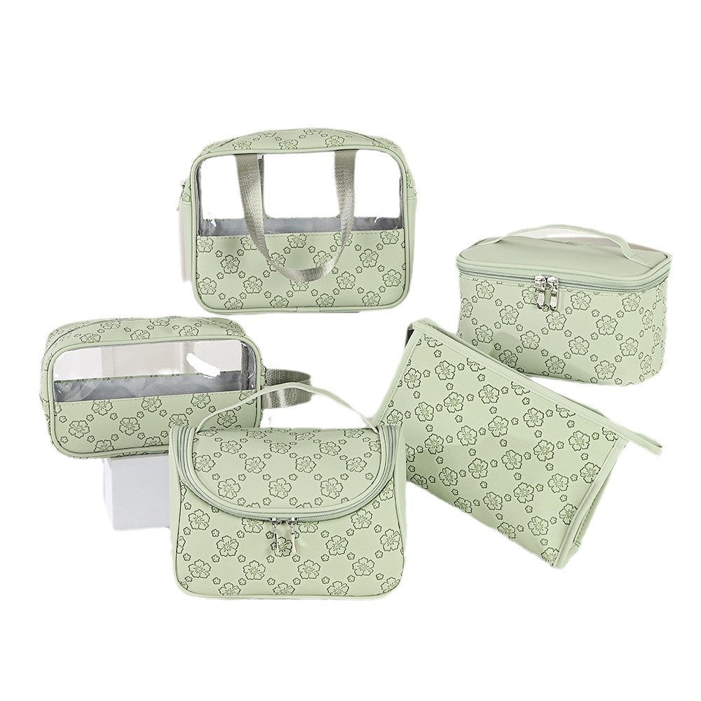 Women's Large Capacity Retro Embossing Storage Portable Outing Makeup Bag