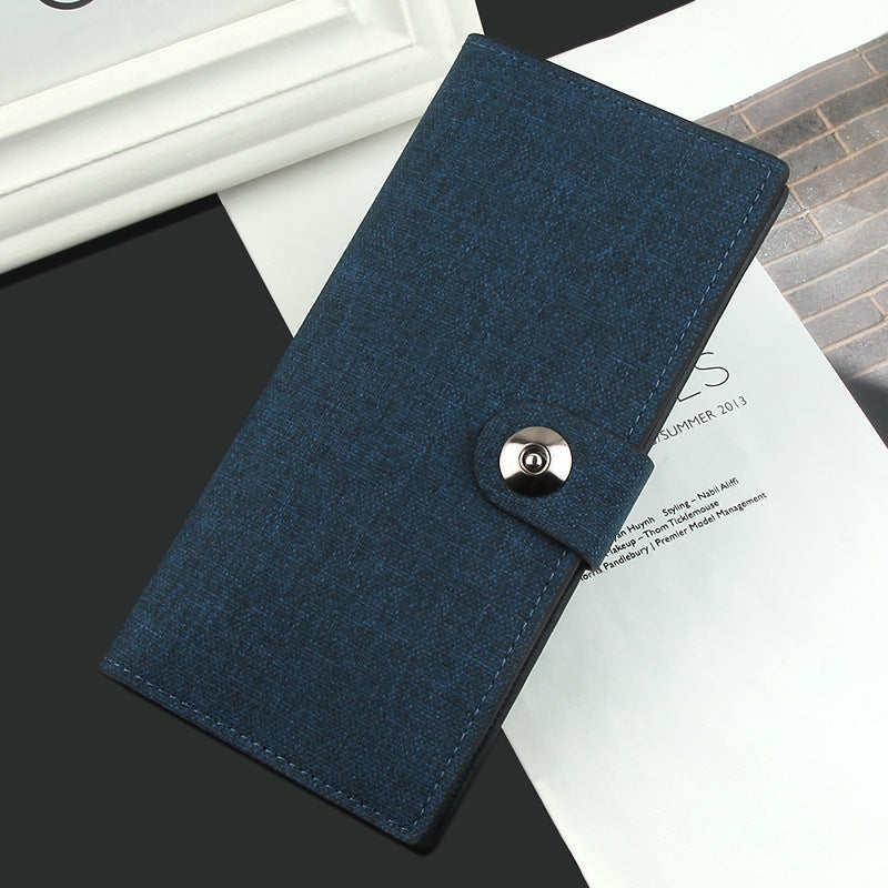 Men's Canvas Magnetic Snap Korean Fashion Large Men's Wallet
